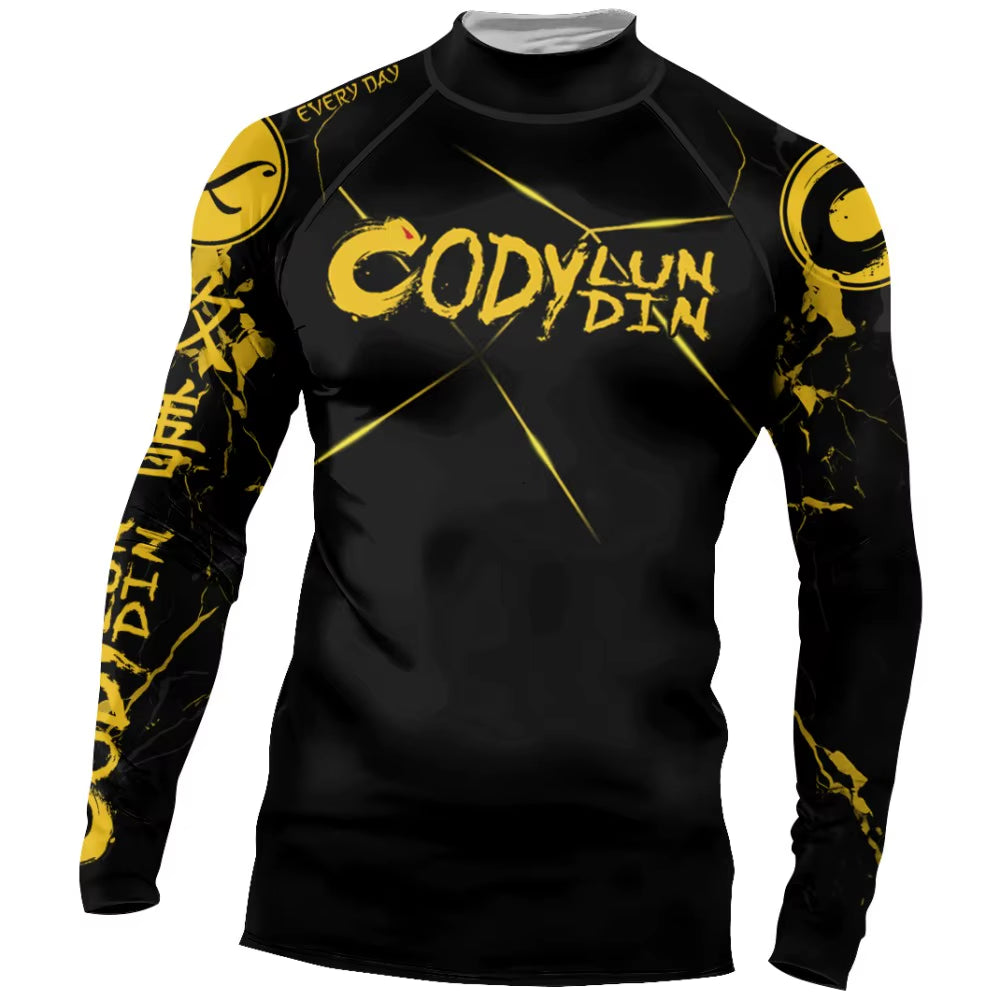 Men'S Jiu Jitsu BJJ Rash Guard T-Shirt Pant Rashguard MMA Compression Shirt for Sportsuit Training Boxing Jerseys No-Gi Shorts